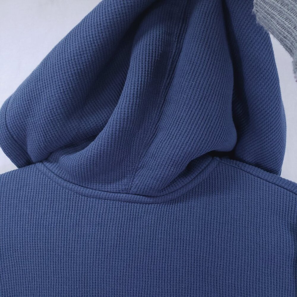 Northwest Territory Men's Blue Waffle Knit Full Zip Hoodie Sherpa Sweater XL - Picture 11 of 13